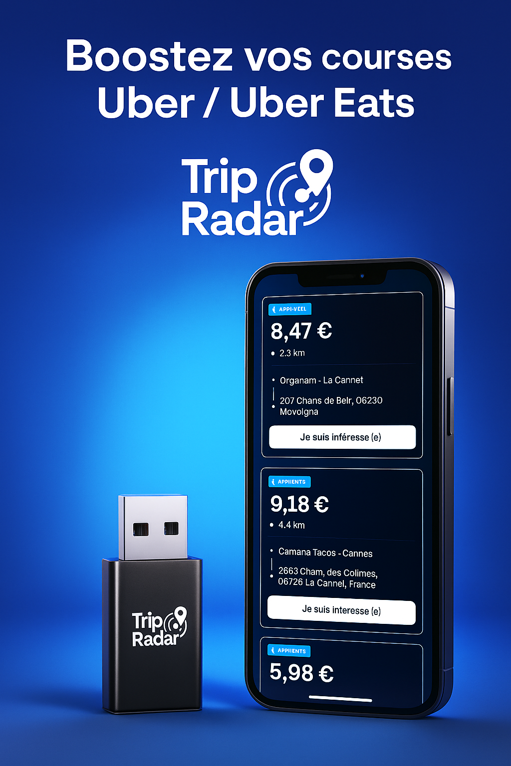 TripRadar™ – Débloquez toutes les courses Uber & Uber Eats invisibles